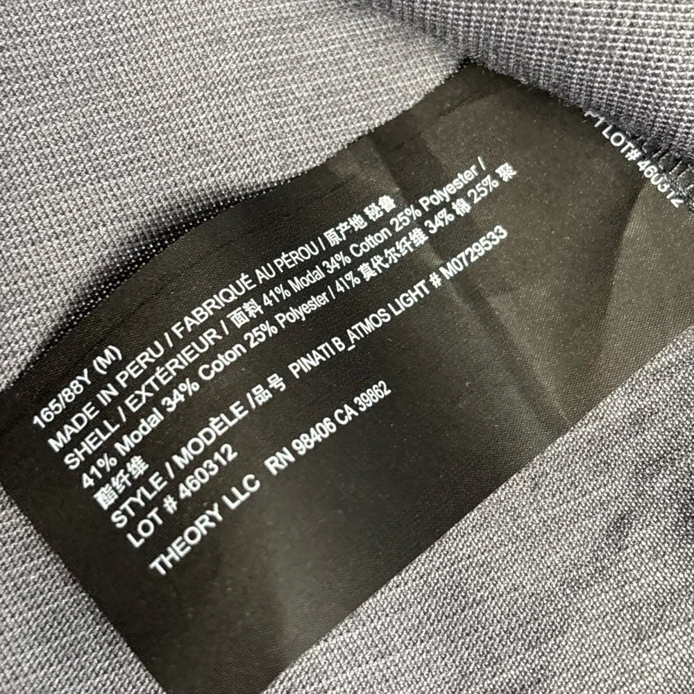 THEORY Heathered Classic Gray Basic Scoop Neck T Shirt Size Medium L47 - Picture 9 of 14